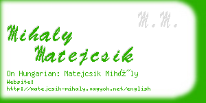 mihaly matejcsik business card